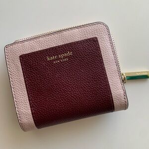 Kate Spade Pink and Burgundy Margaux Bifold Wallet Like New